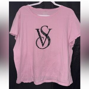 Victoria's Secret Pink Tee with Black VS Logo 2x